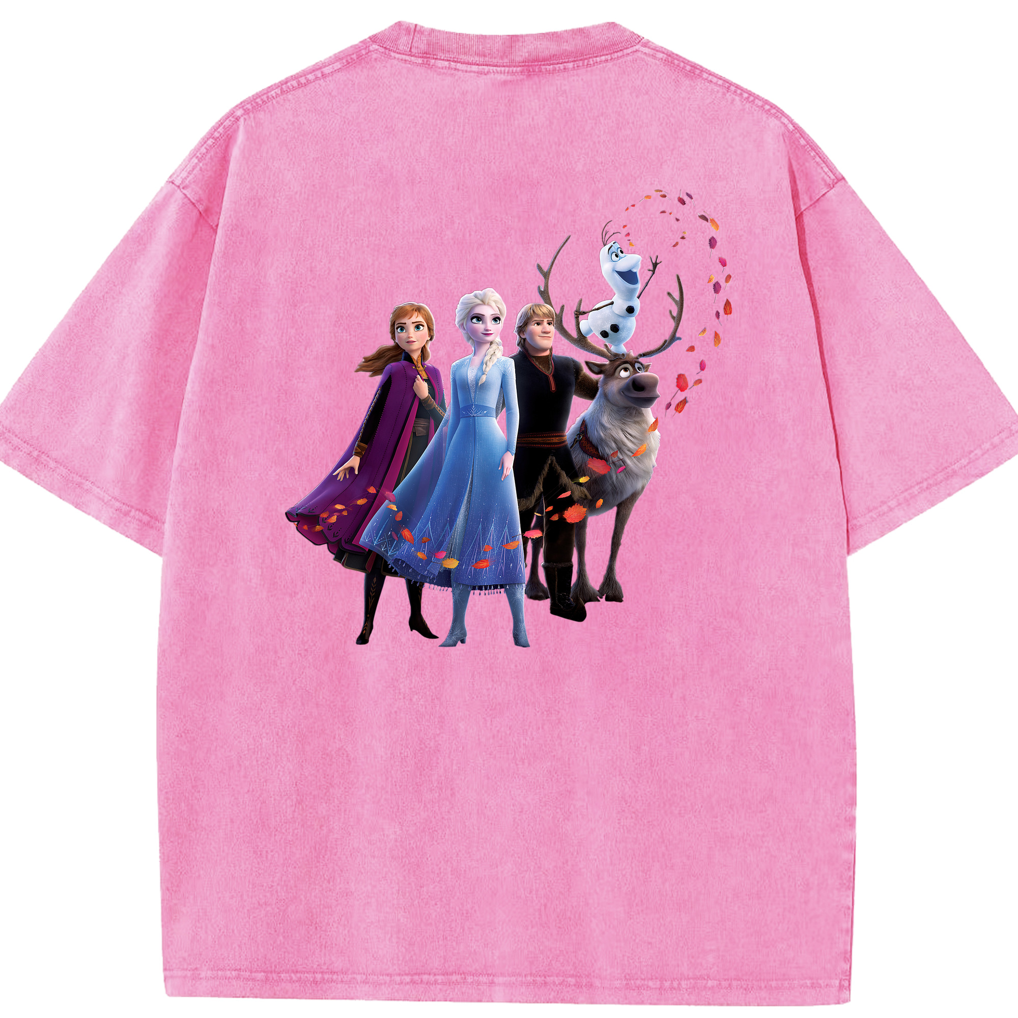 （画像用） アナと雪の女王 アンナ エルサ Frozen Anna Elsa 綿100% ヴィンテージ風 半袖Tシャツ（背面プリント）